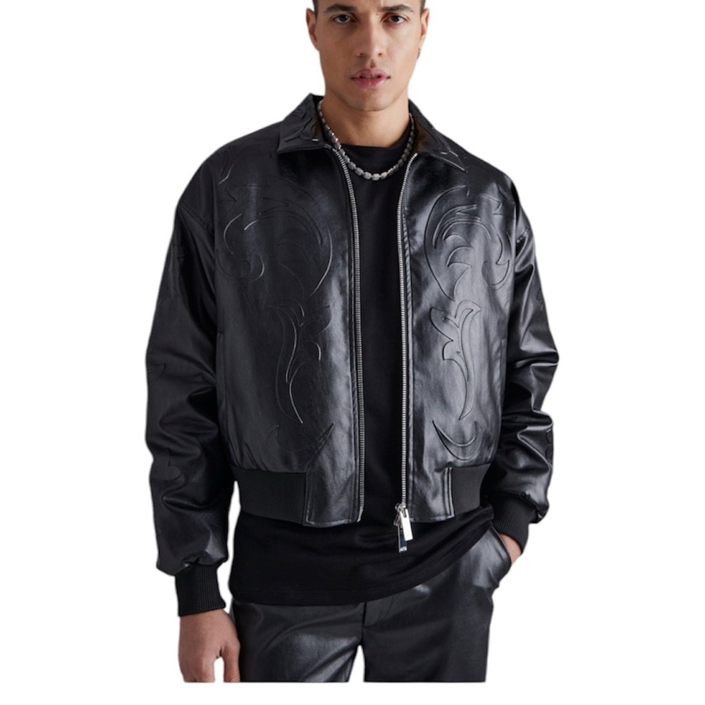 Boohoo Embossed Bomber Jacket